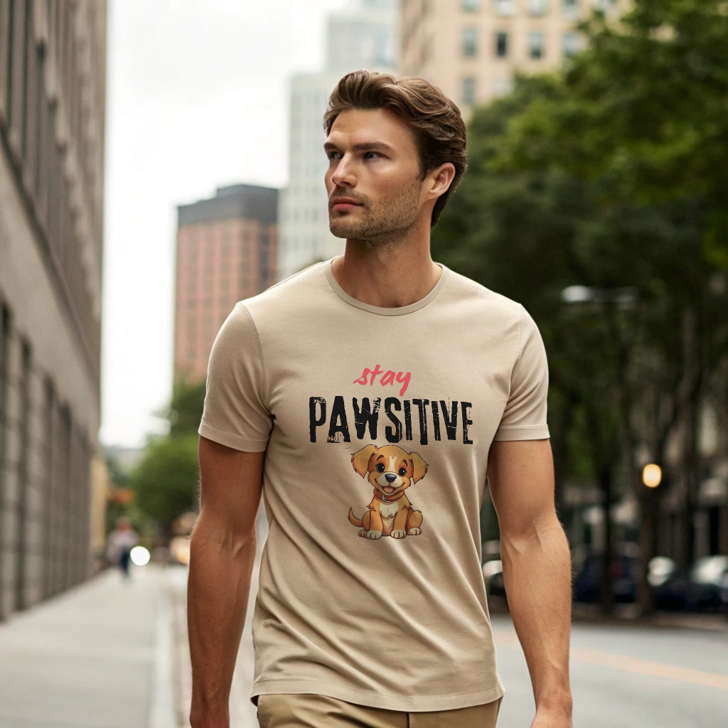 Stay Pawsitive - Unisex Supima T-Shirt for Dog Lovers