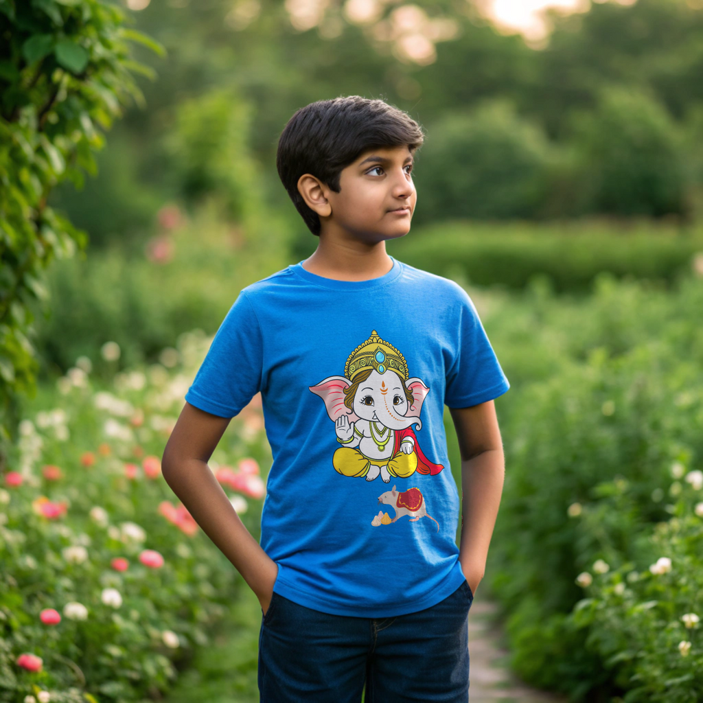 Ganpati Bappa - Boy's Crew Neck T-Shirt