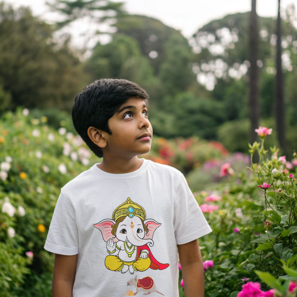 Ganpati Bappa - Boy's Crew Neck T-Shirt