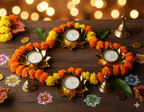 Decorative Golden Brass Diya for Pooja and Festivals
