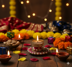 Handcrafted Pearl & Gold Diya - Light Up Your Navratri & Diwali Celebrations