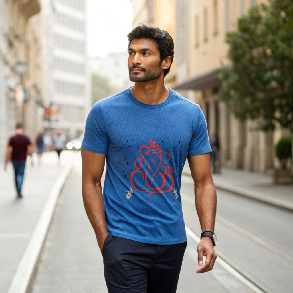 Red Ganpati Bappa - Unisex Stretch T-shirt