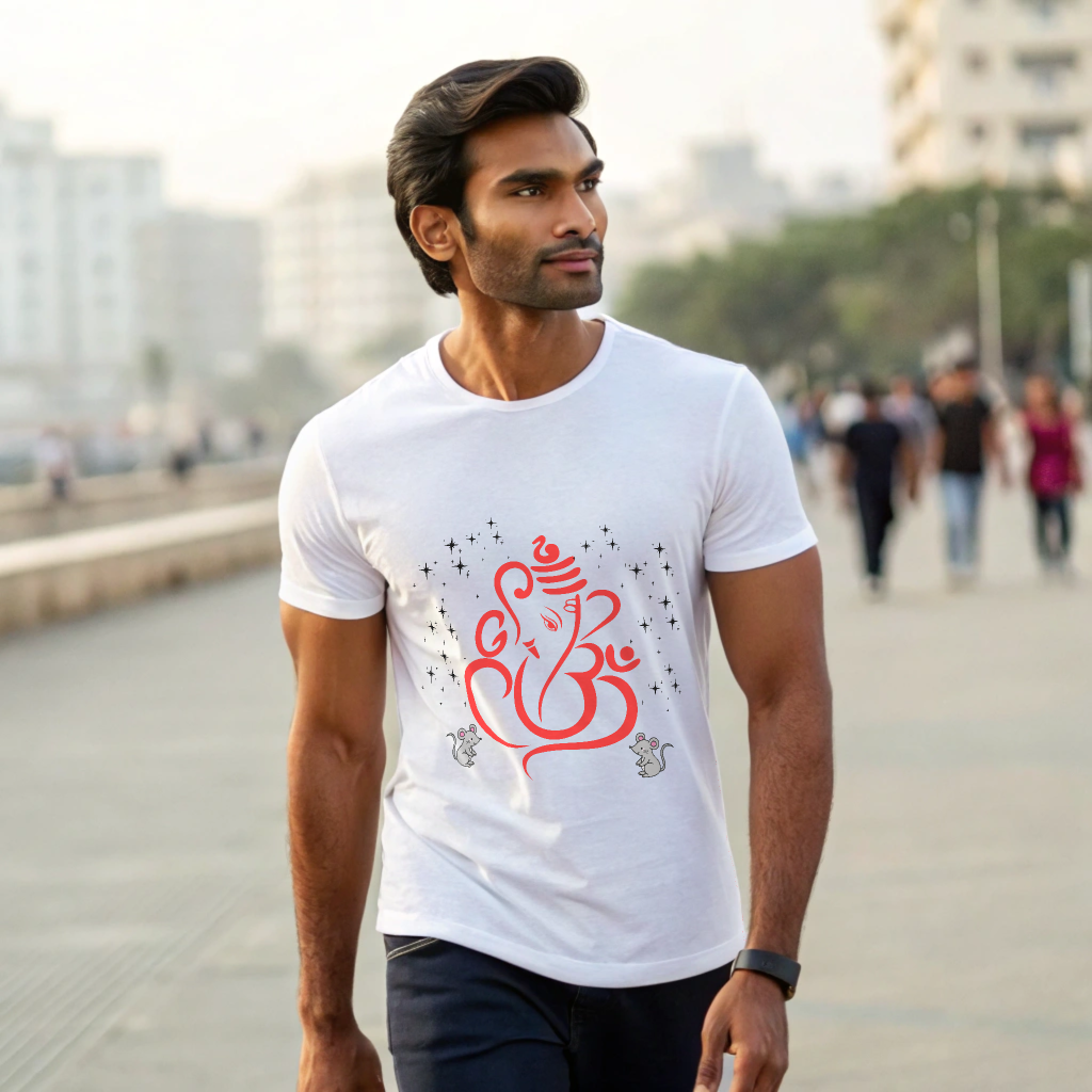 Red Ganpati Bappa - Unisex Stretch T-shirt