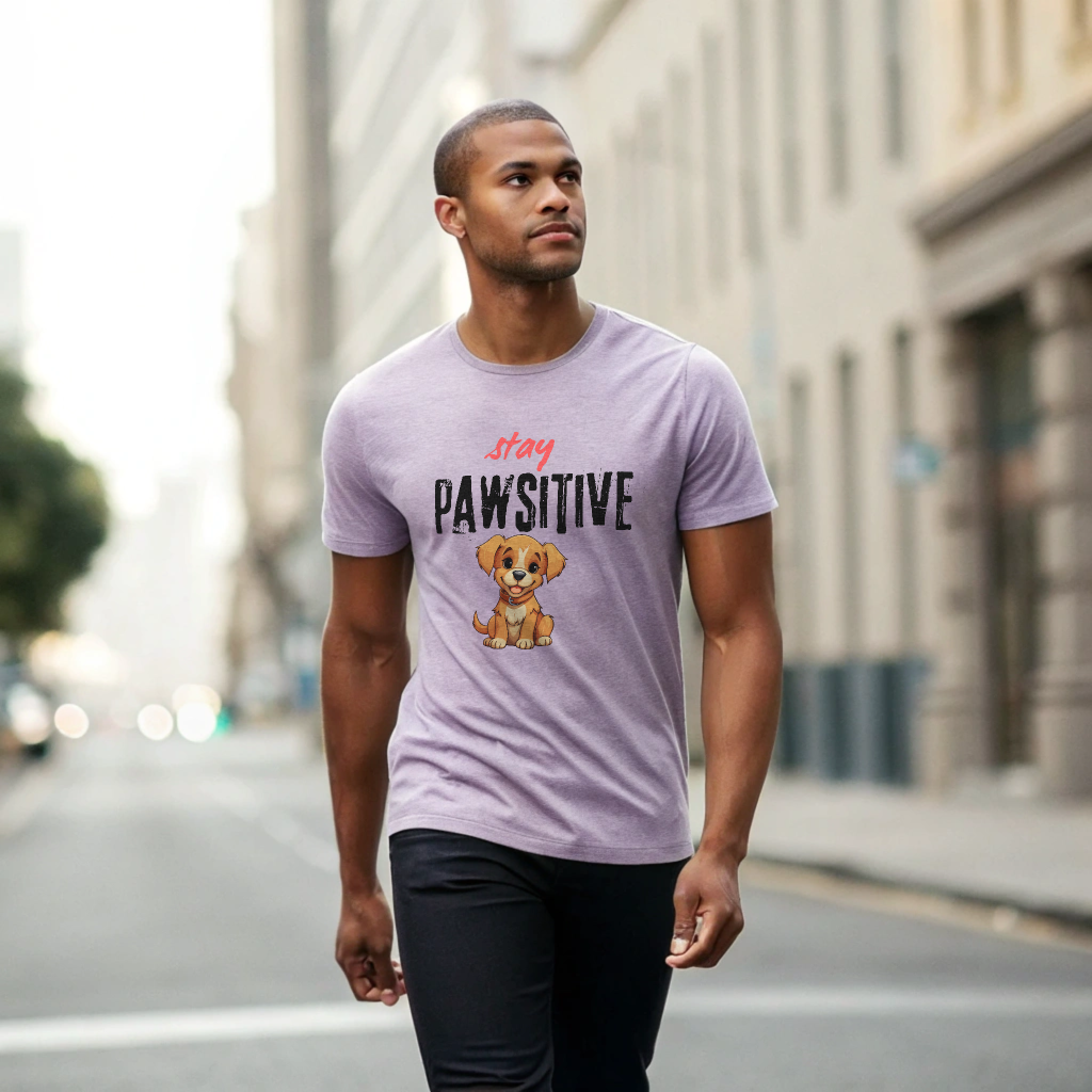 Stay Pawsitive - Unisex Supima T-Shirt for Dog Lovers