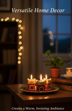 Exclusive Hand painted Tulsi Diya (Set of 6) - Premium Reusable Tealight Holders for Diwali Pooja & Home Decor