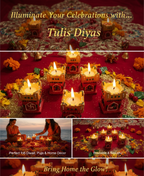 Exclusive Hand painted Tulsi Diya (Set of 6) - Premium Reusable Tealight Holders for Diwali Pooja & Home Decor